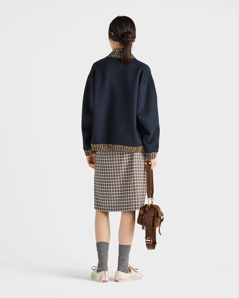 Double cashmere and wool bomber jacket