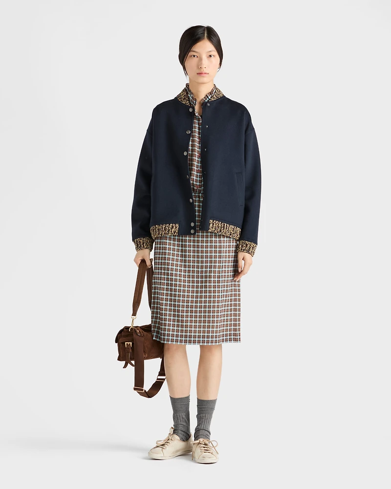 Double cashmere and wool bomber jacket