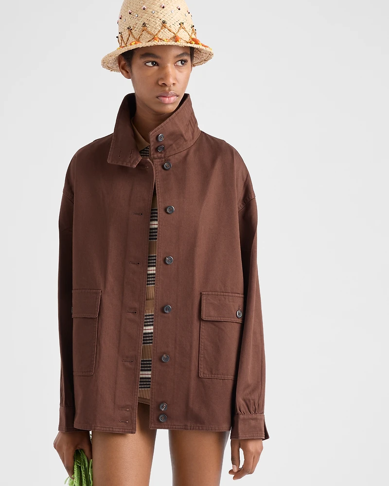 Old gabardine cotton shirt jacket