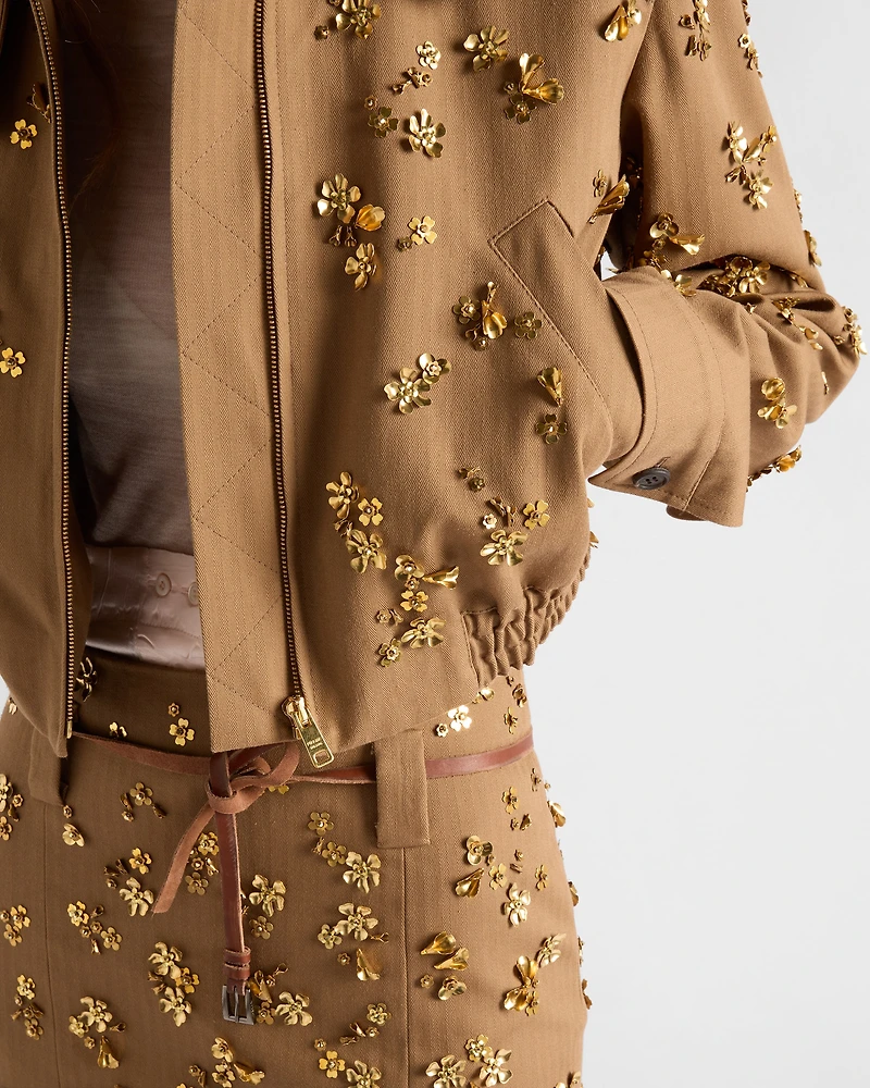 Embroidered chevron blouson jacket