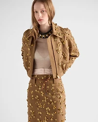 Embroidered chevron blouson jacket