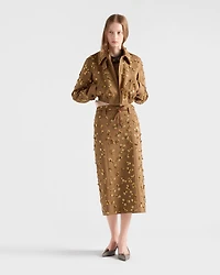 Embroidered chevron blouson jacket