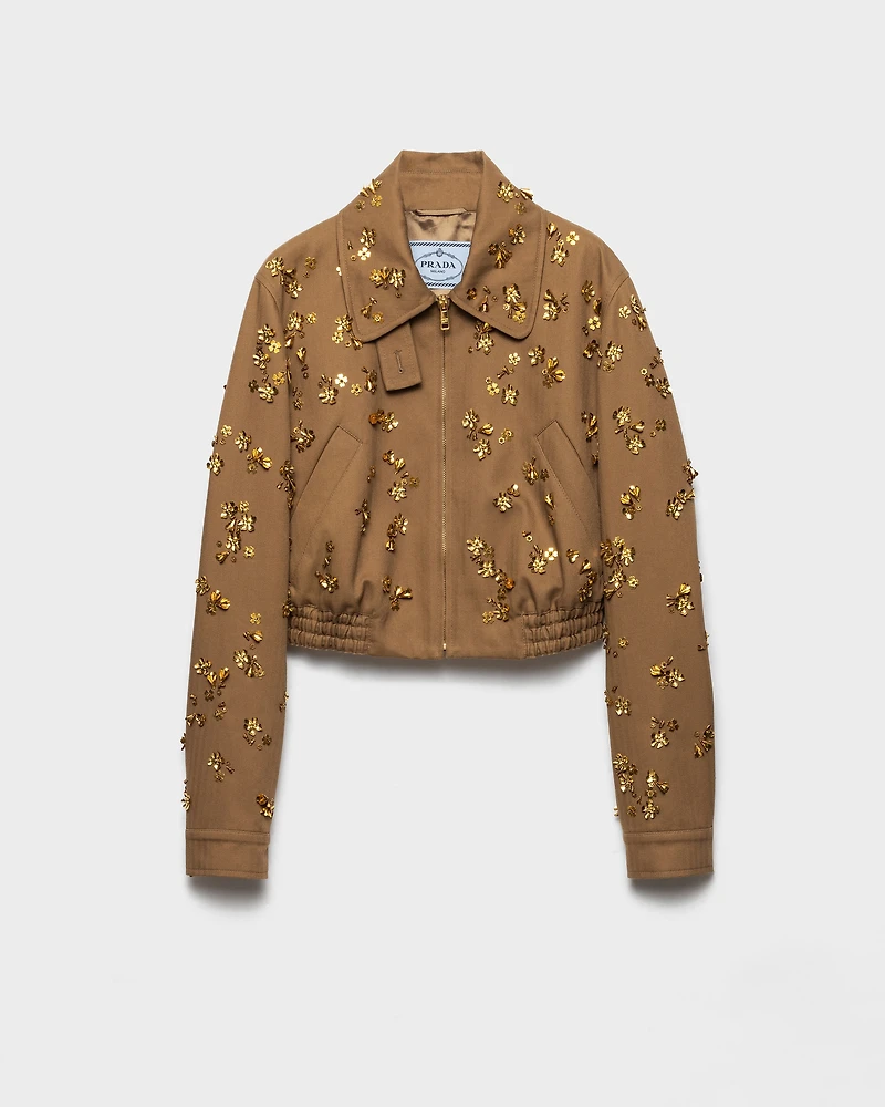 Embroidered chevron blouson jacket