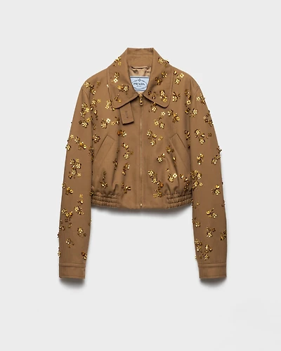 Embroidered chevron blouson jacket