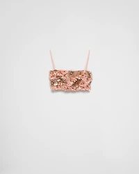 Embroidered organza top