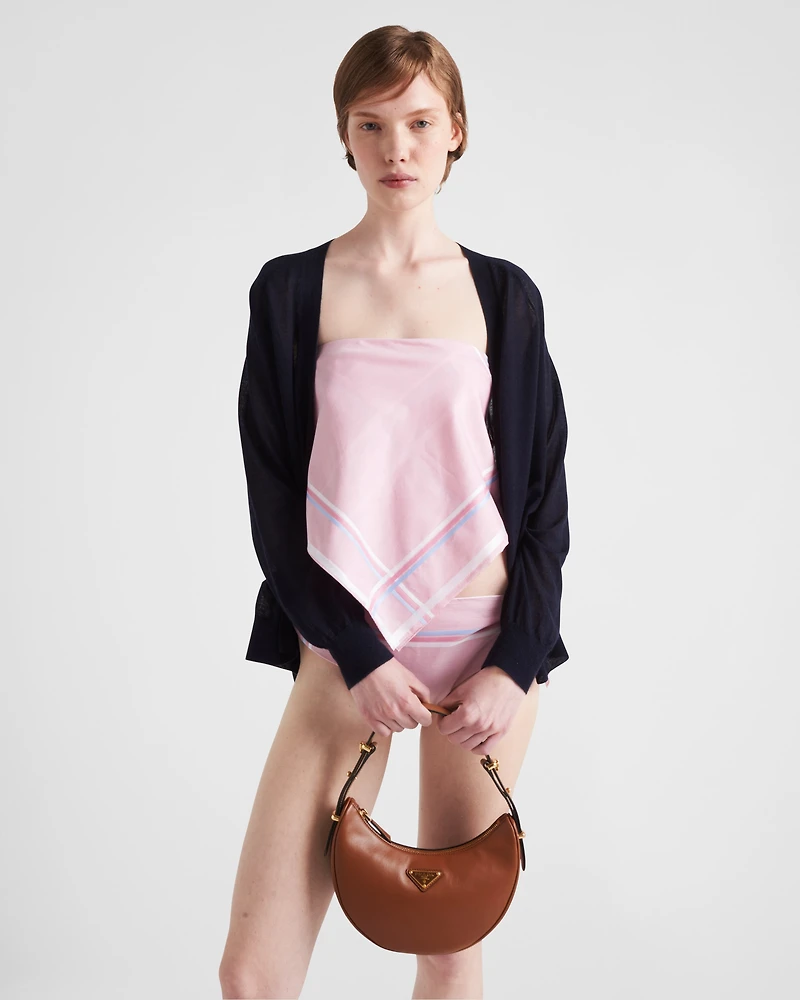 Checked cotton bandana top