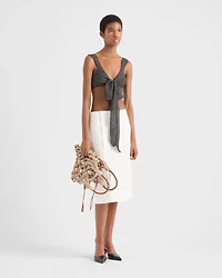 Polka-dot silk chiffon bralette top