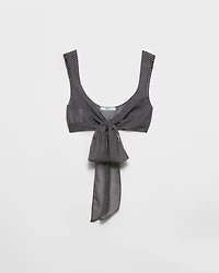 Polka-dot silk chiffon bralette top