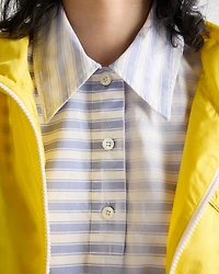 Striped old poplin polo shirt