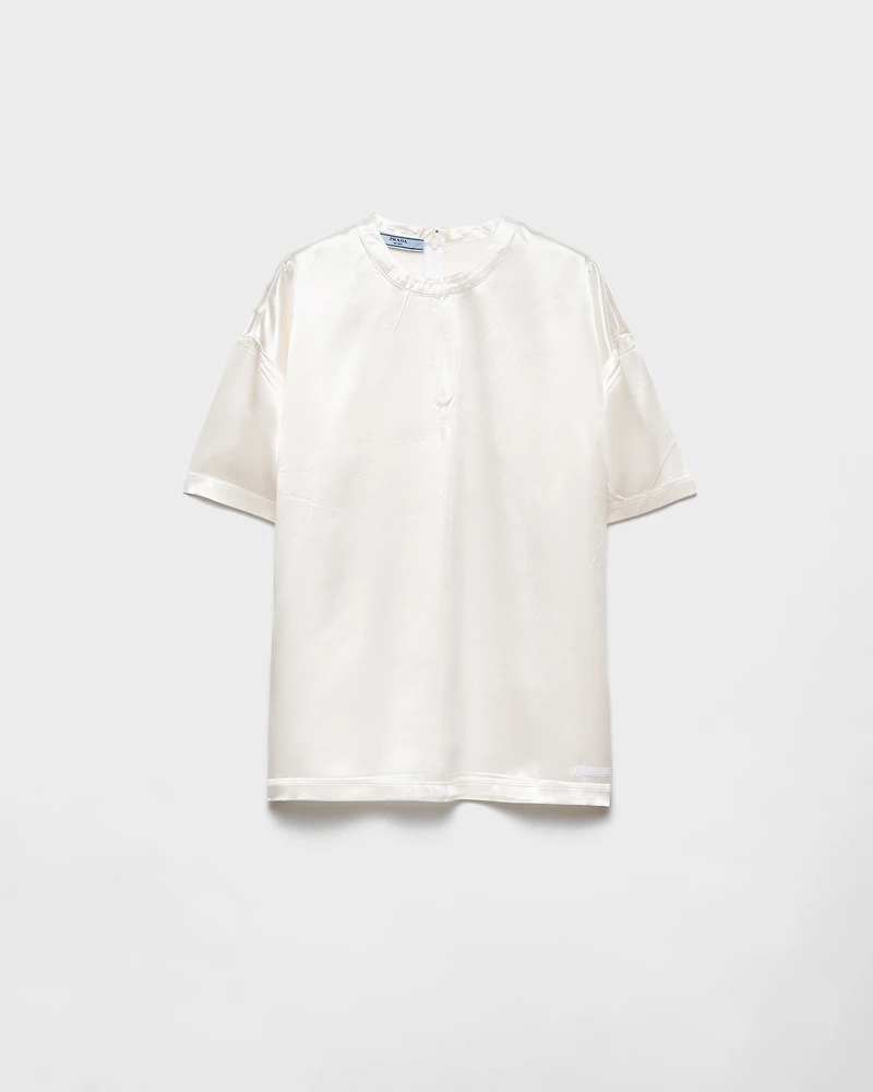 Short-sleeved satin top
