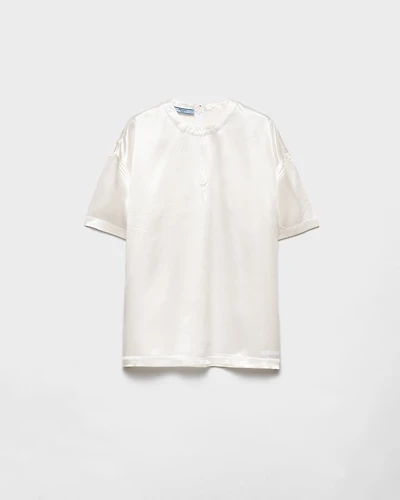 Short-sleeved satin top