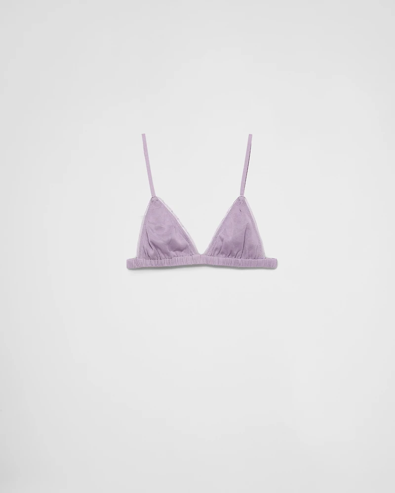 Ribbed cotton bra