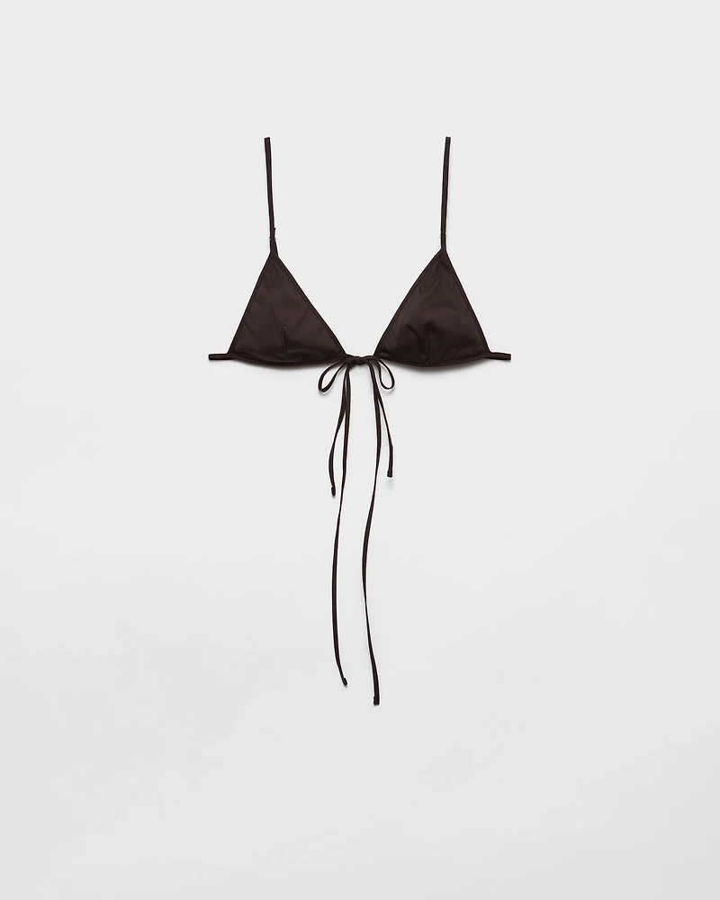 Stretch poplin bra
