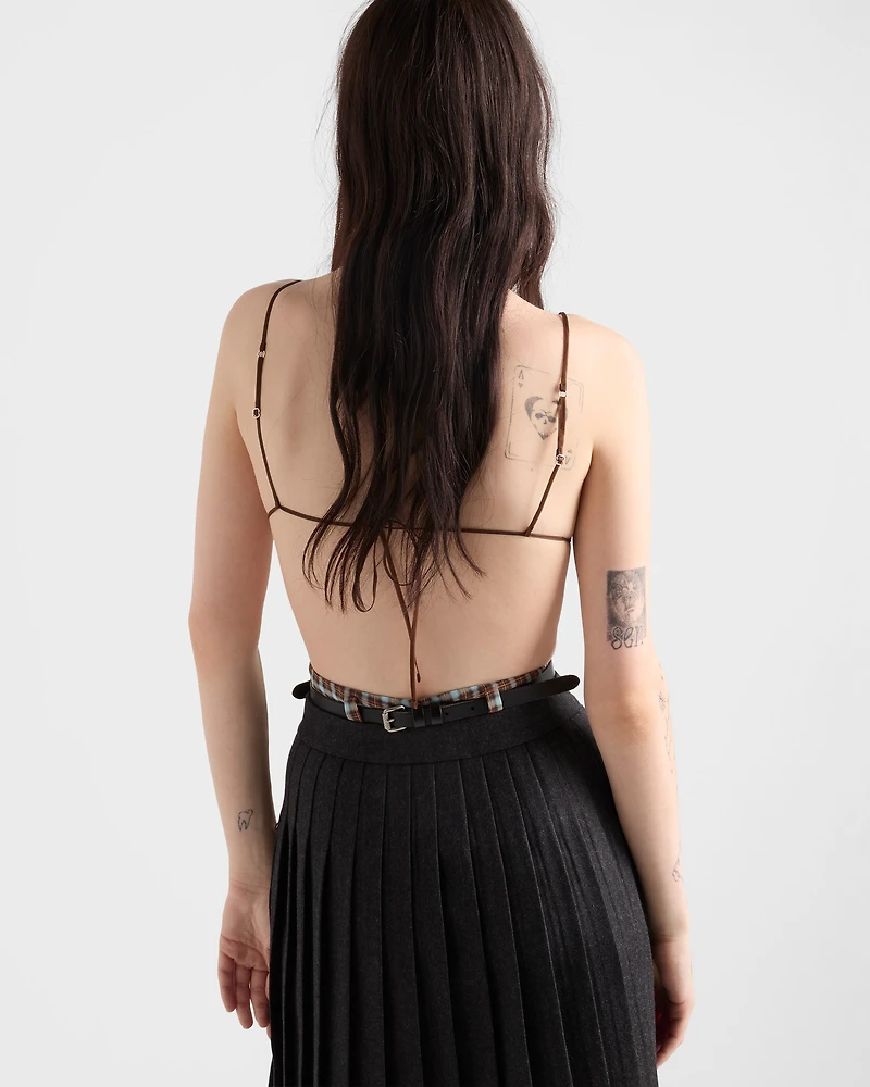 Checked georgette bra