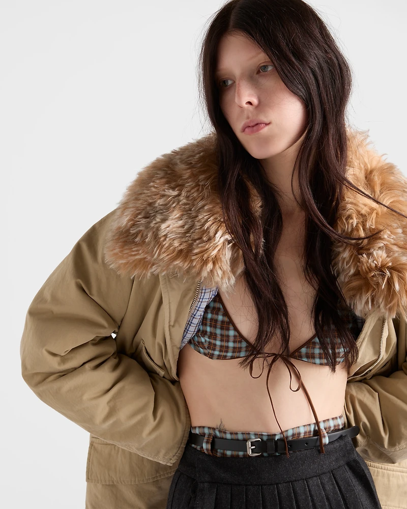 Checked georgette bra