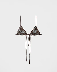 Checked georgette bra