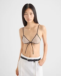 Polka-dot silk chiffon bra