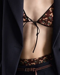 Floral print georgette bra