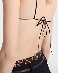 Floral print georgette bra