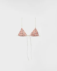 Floral print georgette bra