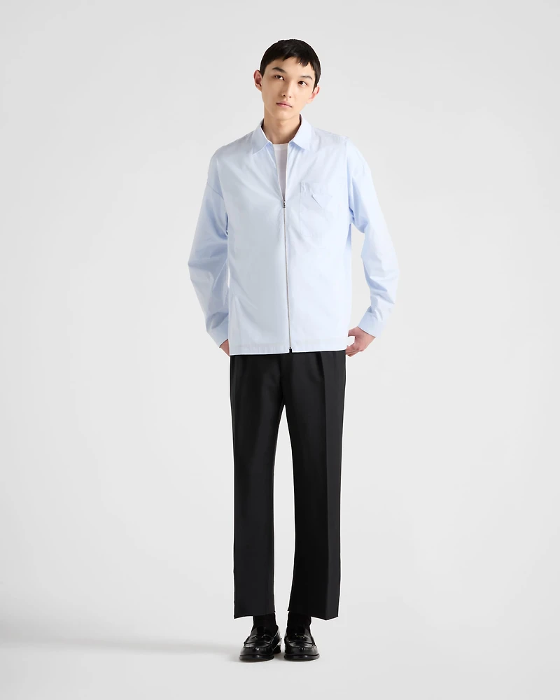 Cotton zipper shirt