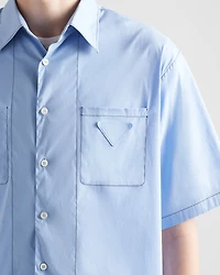 Short-sleeved stretch cotton shirt