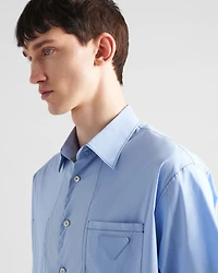 Short-sleeved stretch cotton shirt