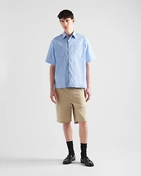 Short-sleeved stretch cotton shirt