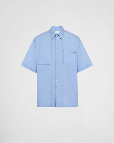 Short-sleeved stretch cotton shirt