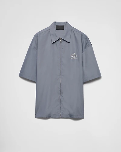Short-sleeved technical cotton shirt