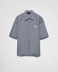 Short-sleeved technical cotton shirt