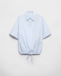 Short-sleeved cotton shirt