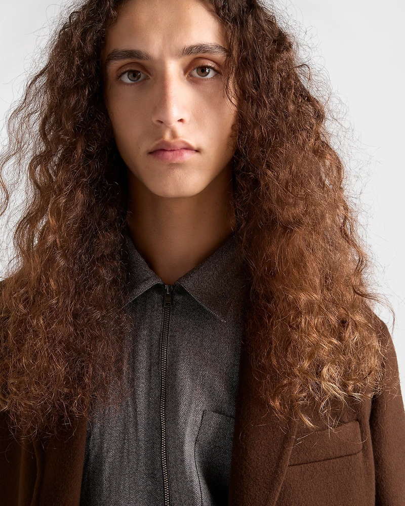 Wool zipper shirt