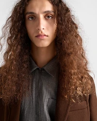 Wool zipper shirt