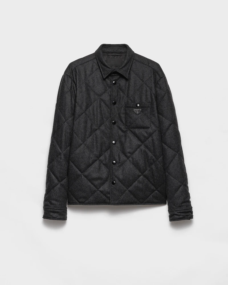 Padded cashmere shirt