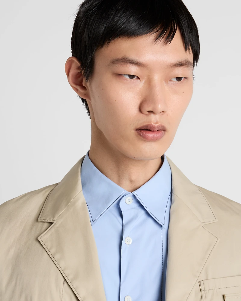 Single-breasted cotton blend jacket