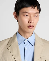 Single-breasted cotton blend jacket