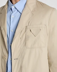 Single-breasted cotton blend jacket