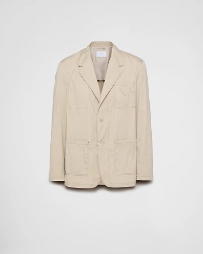 Single-breasted cotton blend jacket