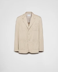 Single-breasted cotton blend jacket