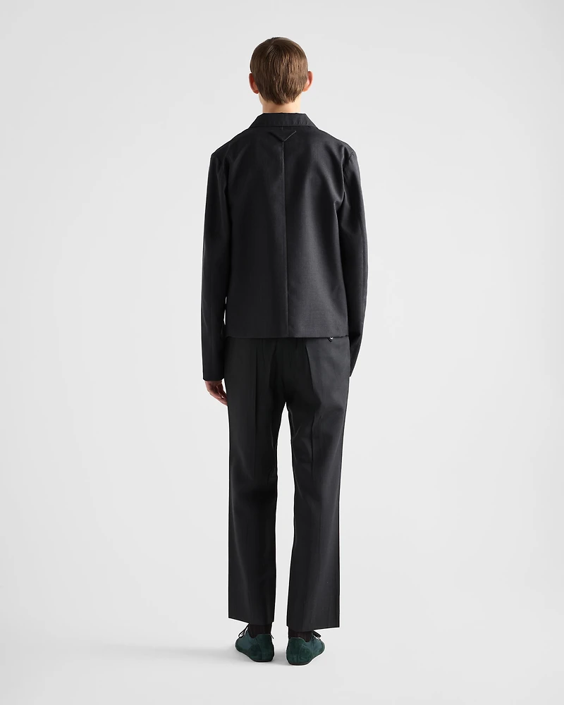 Single-breasted wool and silk jacket