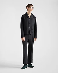 Single-breasted wool and silk jacket