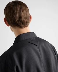 Single-breasted wool and silk jacket
