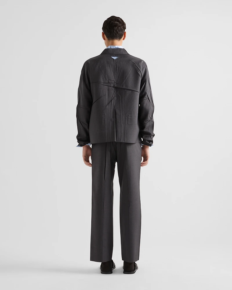 Single-breasted wool and silk jacket