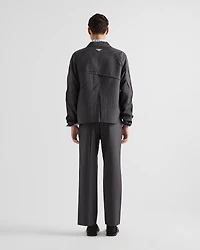 Single-breasted wool and silk jacket