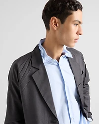 Single-breasted wool and silk jacket
