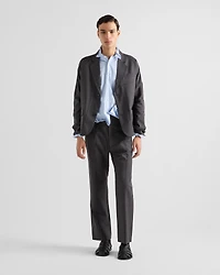 Single-breasted wool and silk jacket