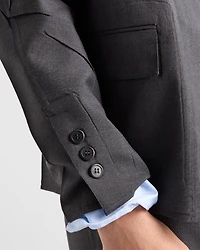 Single-breasted wool and silk jacket