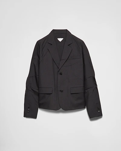 Single-breasted wool and silk jacket
