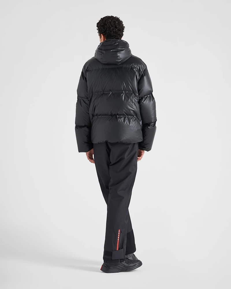 Light Re-Nylon hooded puffer jacket